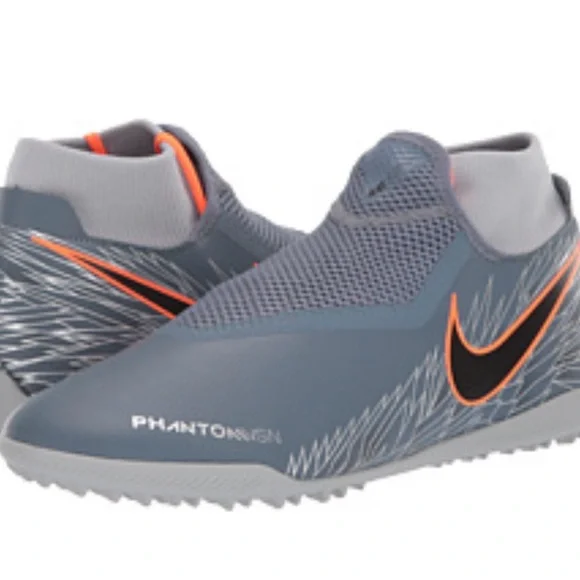 Nike Phantom Vision Academy DF Indoor Soccer Shoes Blue with Orange Swoosh 11.5 - Picture 10 of 10